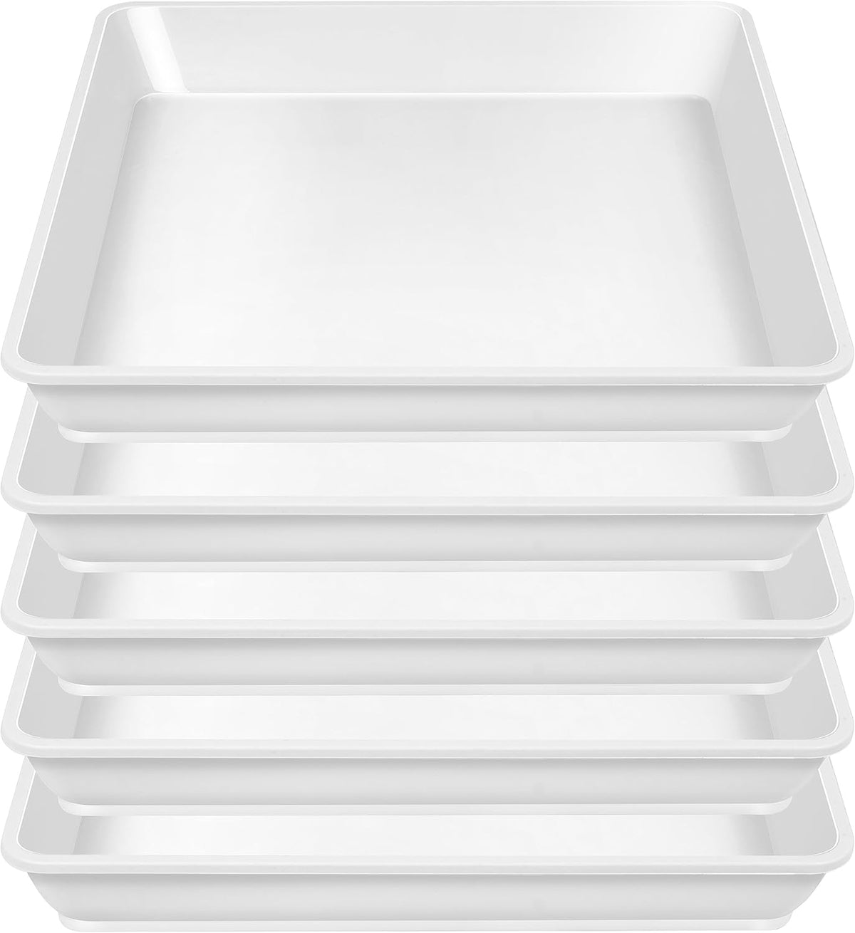 Square Plant Saucer 10 Inch, 5 Pack Plastic Plant Water Dray Tray Plants, Pot Saucers for Plants Square Planters for Indoors and Outdoors Plants，Saucer for Plant Pots.