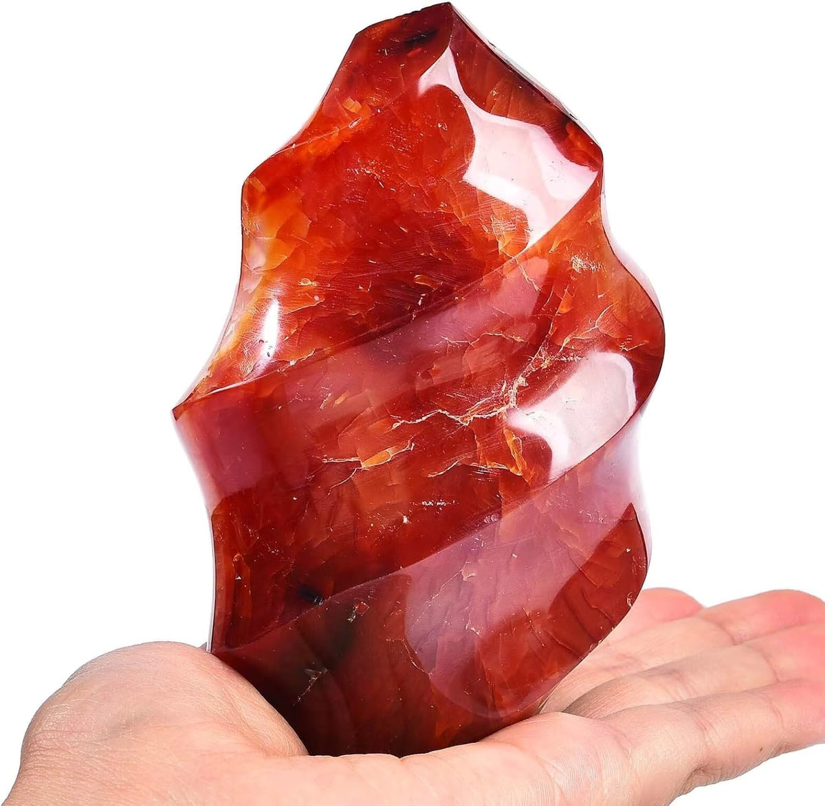 Red Agate Flame Shaped Stone Towers Obelisk Natural Healing Crystal Quartz Reiki Energy Decoration Home Office 0.6-1.0LBS