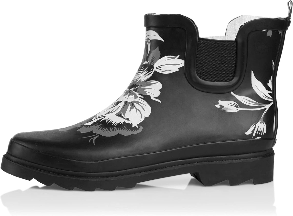 NORTY - Womens Ankle Rain Boots - Ladies Waterproof Winter Spring Garden Boot runs ½ size large
