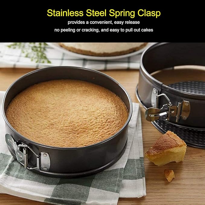Cake Pan Set, Round Cheesecake Pan, Nonstick Cake Pan with Removable Bottom for Cheesecakes, Yogurt Cakes, Mousse, Coffee Cakes (20/22/24)