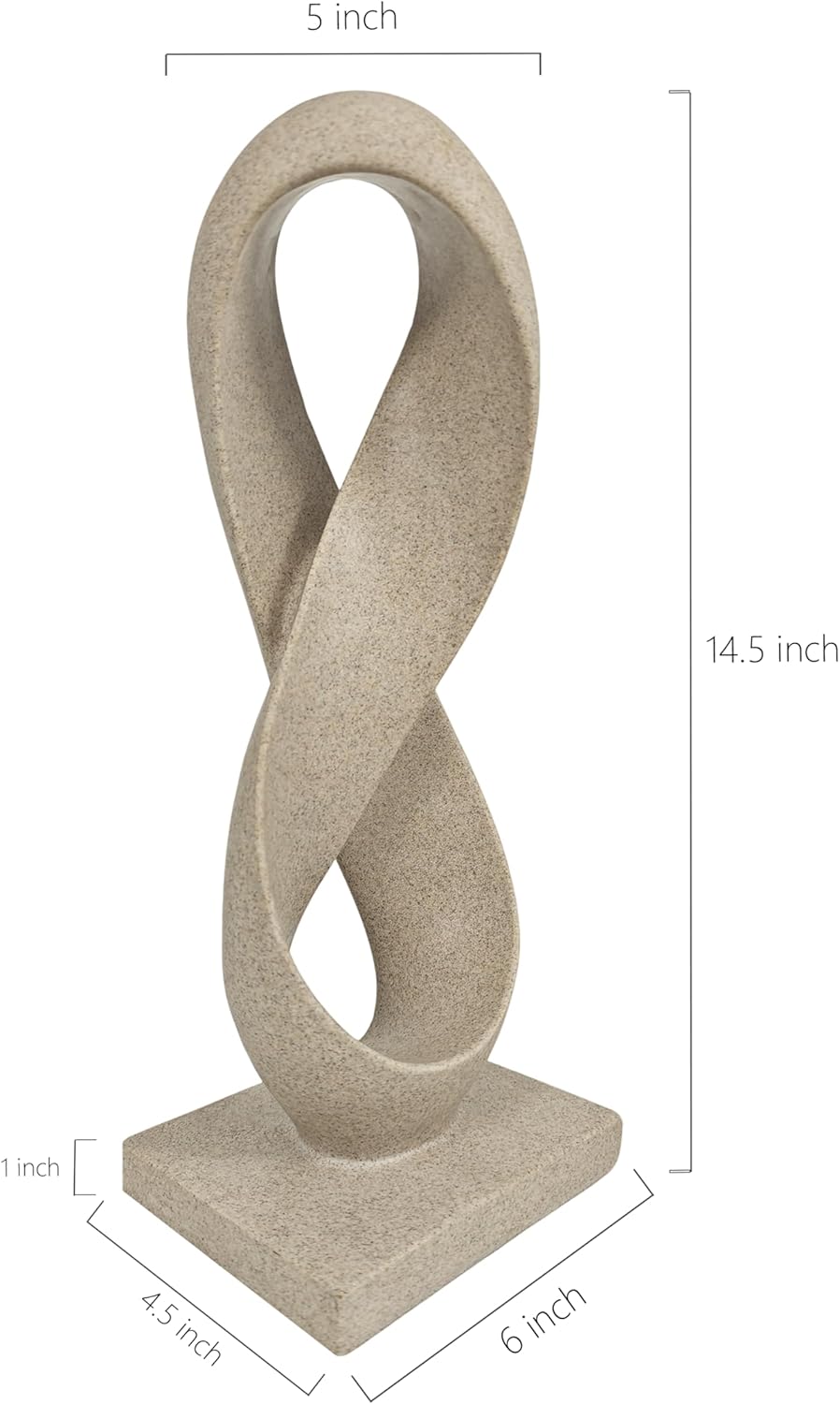 SIMON'S SHOP Modern Abstract Statue Number Eight Infinity Loop Sculpture for Home Office Bookshelf Sandstone Ornament Decor