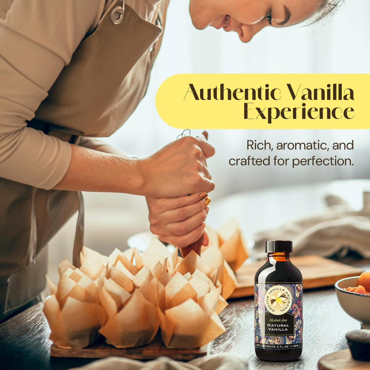Alcohol-Free Natural Vanilla, Nature Sourced For Baking, Sweet Drinks And More, Small Batch Handcrafted From Madagascar Bourbon Vanilla Pods, 4 Oz Bottle