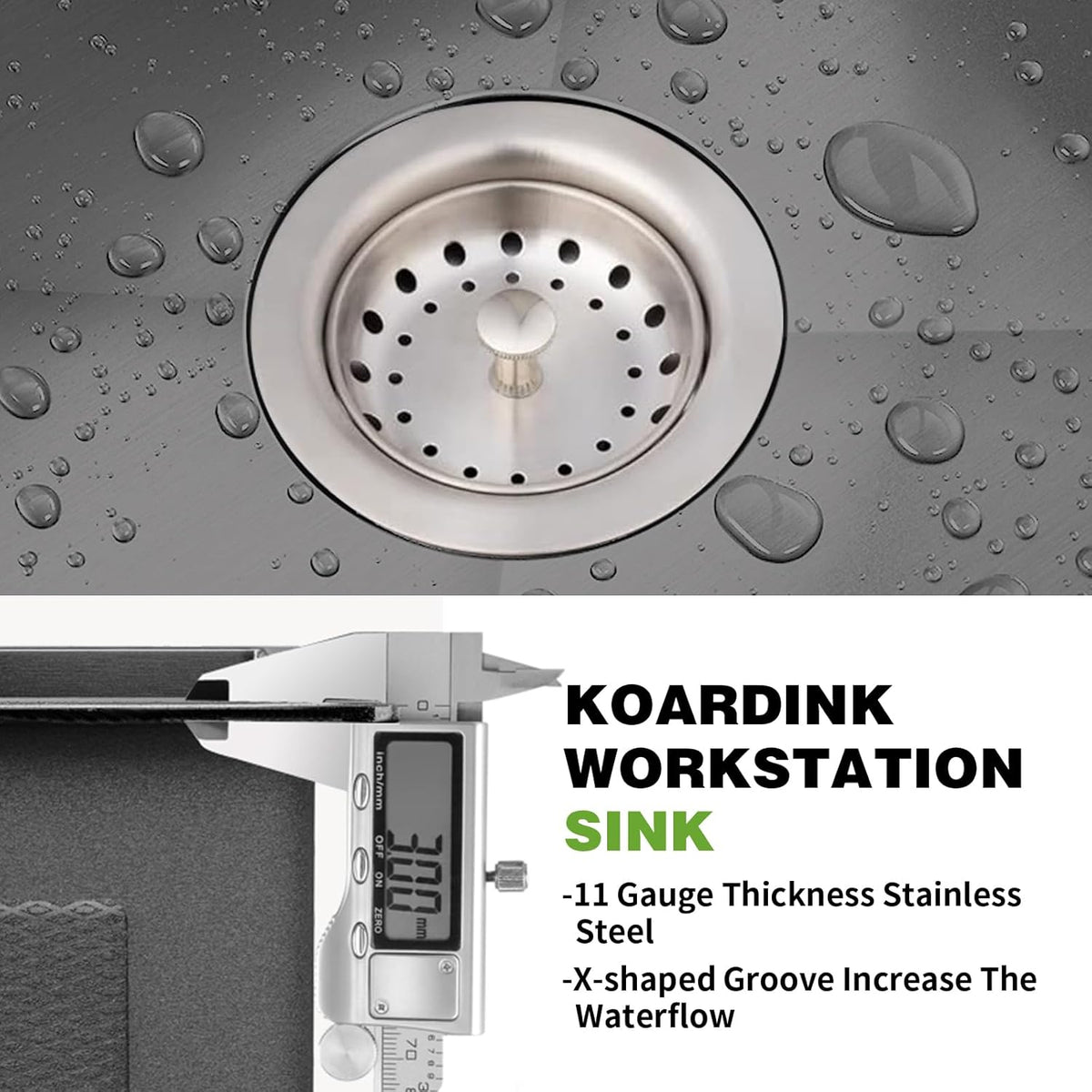 Black Kitchen And Bar Sink, 22x18 Inch Stainless Steel Drop In Kitchen Sink Modern Single Bowl Topmount Bar Sink Combo-Silicon Mat,Drain Strainer Set Compatibility With Various Kitchen & Bar Style