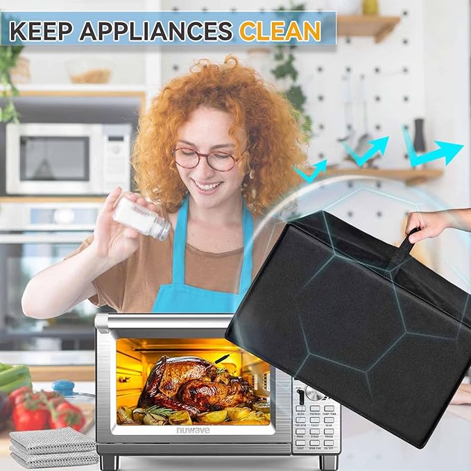 Oven, Toaster Dust Cover, 600D Thickened Nylon Material, Compatible For Nuwave Bravo 30-QT XL, For Hamilton Beach 31156, For Breville BOV450XL, For Hamilton Beach 31403 Oven Toaster