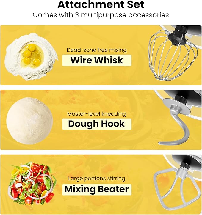VIVOHOME Stand Mixer with Fermentation, One-Touch Presets, and 6 Qt Bowl, Black, and VIVOHOME 660W 10 Speed 6 Quart Stand Mixer with Beater, Dough Hook, Wire Whip and Egg Separator, Red