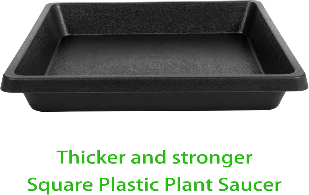 20 Inch Square Plant Saucer 2 Pack, Extra-Deep Large Plastic Plant Saucers, Plant Water Catcher Tray, Flower Pot Saucers, Plant Drip Trays, Saucers for Potted Plants Indoor and Outdoor
