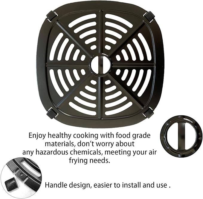 2.6QT Air Fryer Crisper Tray for Dash Air Fryers, Upgraded Air Fryer Grill Pan, Air Fryer Grill Plate, Air Fryer Grate Insert Rack Grid for Dash Air fryer, Nonstick, Dishwasher safe