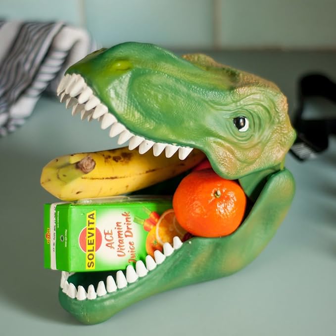 Suck UK Dinosaur Lunch Box - Kids Lunch Box - Dinosaur Bag - Funny Storage - Dino Case - T Rex Head Food Container with Carry Handle - Food Carry Boxes - Dino Gifts - Boys Snack Boxes - Novelty Gift