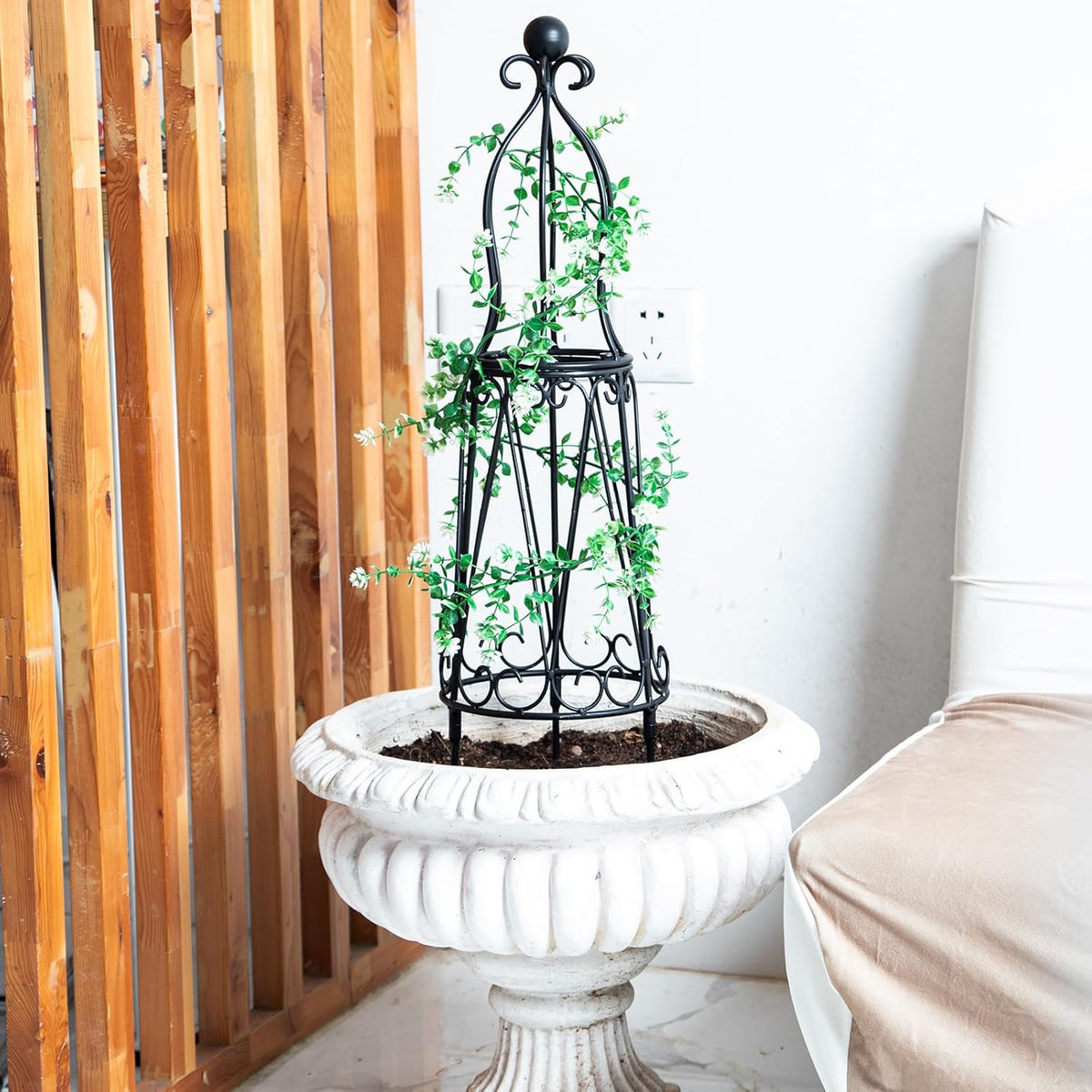 Indoor Plant Trellis for Potted Plants - Plant Support & Garden Decor Obelisk for Climbing Pothos, Indoor/Outdoor Metal Trellis, 29.5" Height