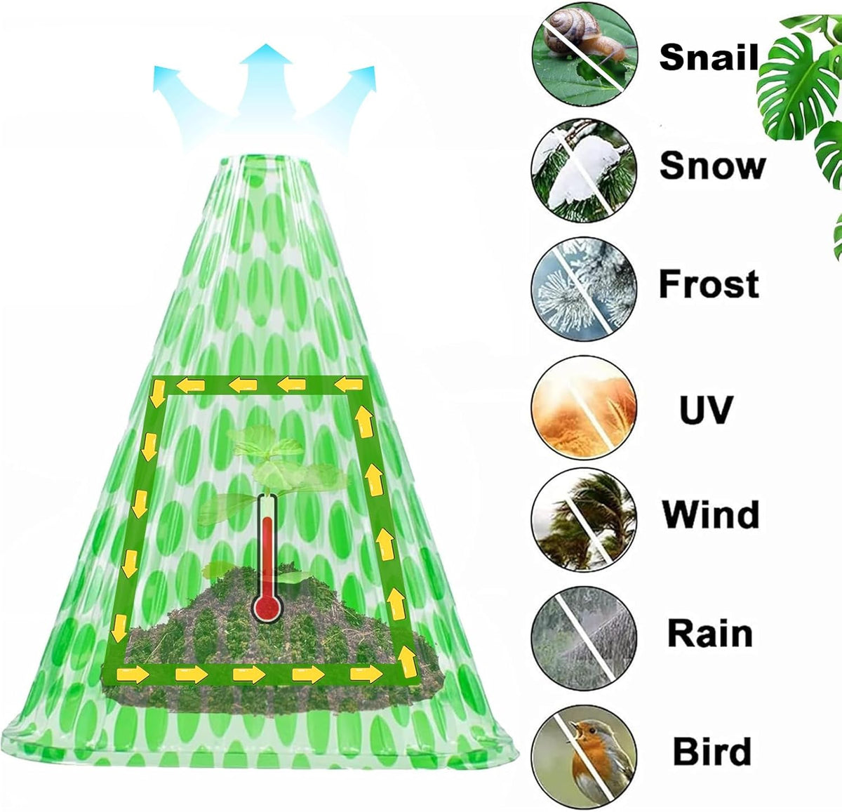 Garden Cloches for Plants,20 Pack Plant Covers Reusable Plant Bell Cover Protects Plants from Birds, Frost,Snails Etc.