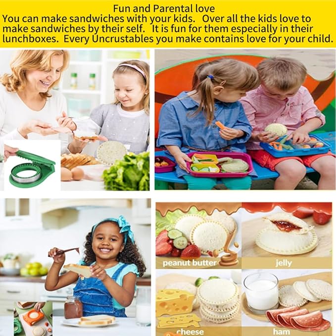 CHICHAUS Uncrustable Sandwich Maker,Sandwiches Pocket Circle Shape 3.7Inch Sandwich Cutter and Sealer,Sandwich Cutter for Kids Breakfast and lunchboxes (Orange)