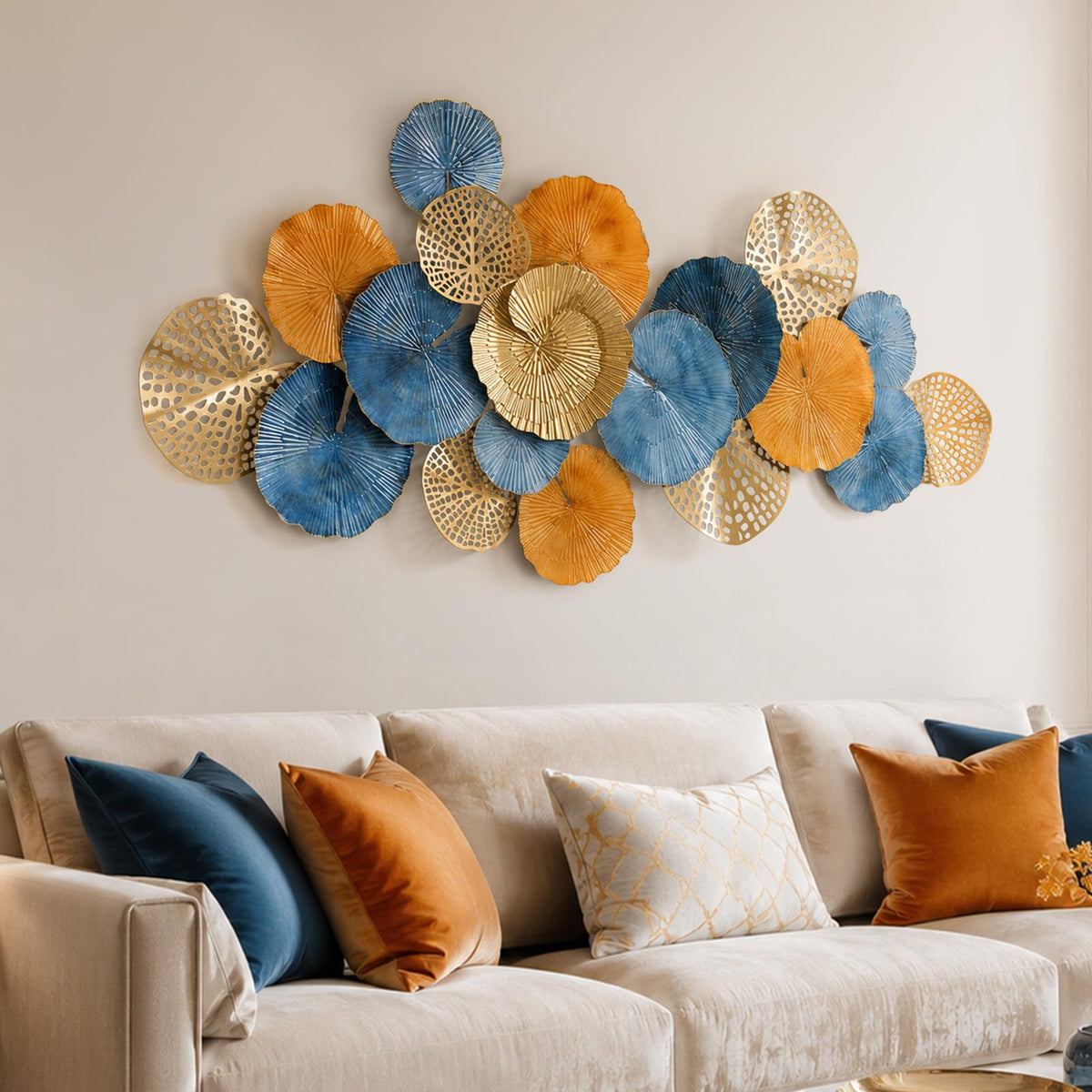 Modern 3D Large Metal Wall Art for Living Room Bedroom Entryway Decoration