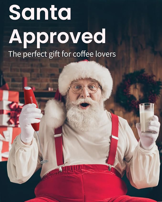 Elementi Portable Milk Frother & Stand – Compact Mixer for Powdered Drinks and Coffee, Electric Whisk Hand Blender, Specialty Kitchen Appliance (Pumpkin Orange)
