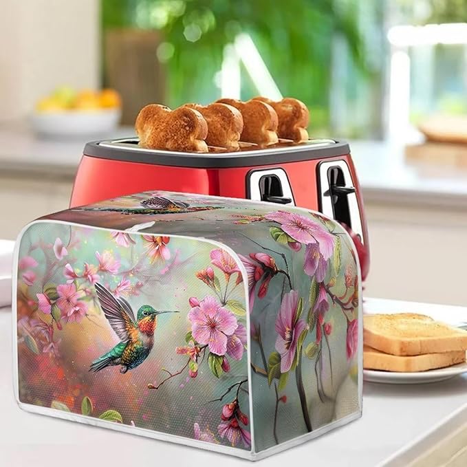 Hummingbird Blender Cover Washable Kitchen Toaster Cover Floral Pattern Bread Maker Coffee Maker Dustproof Protectiron Set