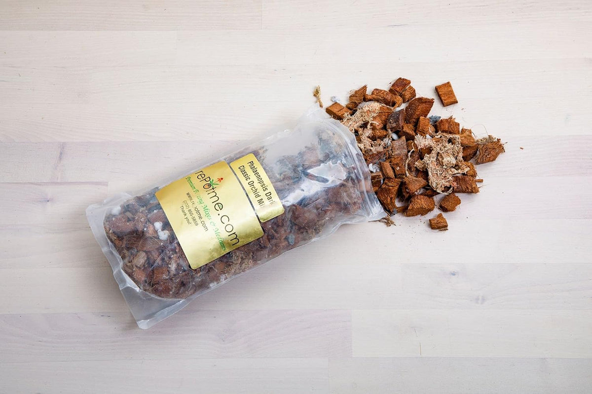 rePotme Orchid Potting Mix, Phalaenopsis Dark Classic Orchid Mix (Junior Bag) - Hand Blended in The USA
