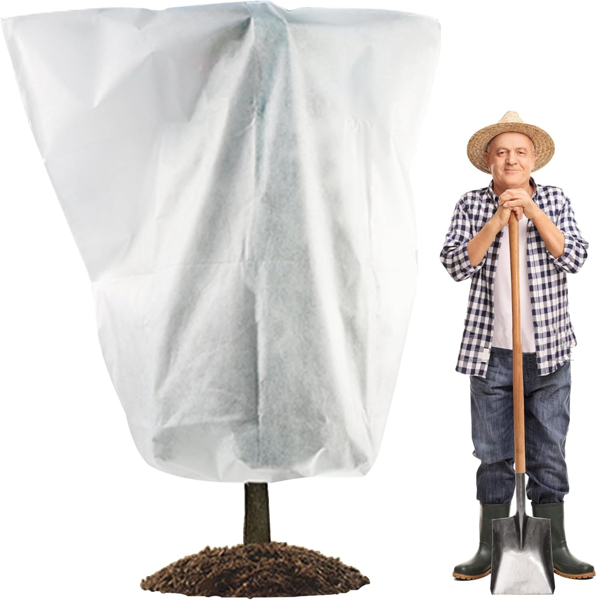 Freeze Protection Plant Cover, 84" x 72"Frost Winter Protection Tree Wrap Bag, Cold Weather Protection Cloth Cover Outdoor for Growing Season Extension and Freezing Protection