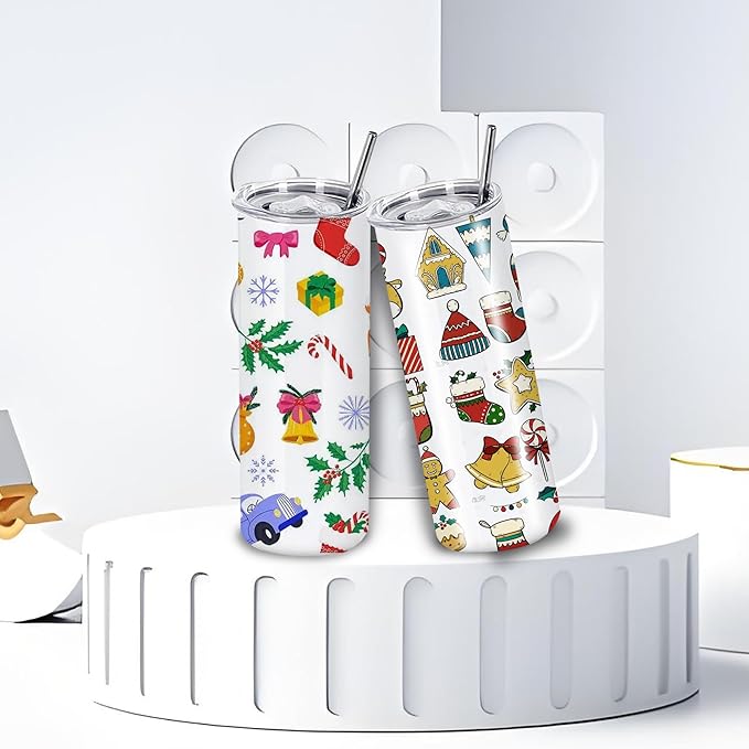 8 Pack 20oz Sublimation Tumblers Bulk With Flat Edge, 20OZ Flat Sublimation Tumbler Blank, Skinny Straight Stainless Steel Blanks Cups with Individual Box (8, 20OZ FLAT EDGE)