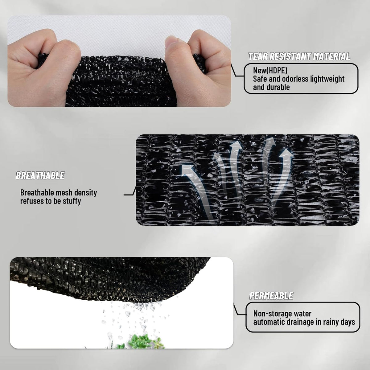 LOVE STORY 8x20FT 70% Black Shade Cloth Sun Shade Net with Grommets Sunblock Net Mesh Tarp for Garden,Plants Cover,Greenhouse and Patio