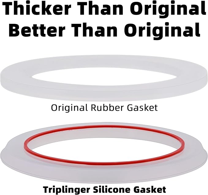 [UPGRADED] Sealing Gasket for Bialetti Rainbow 3 Cups & Moka Express Alpina 3 Cups Iconic Stovetop Espresso Maker - 6 PCS Replacement Food Grade Silicone Seal Ring for Aluminum Coffee Moka Pots