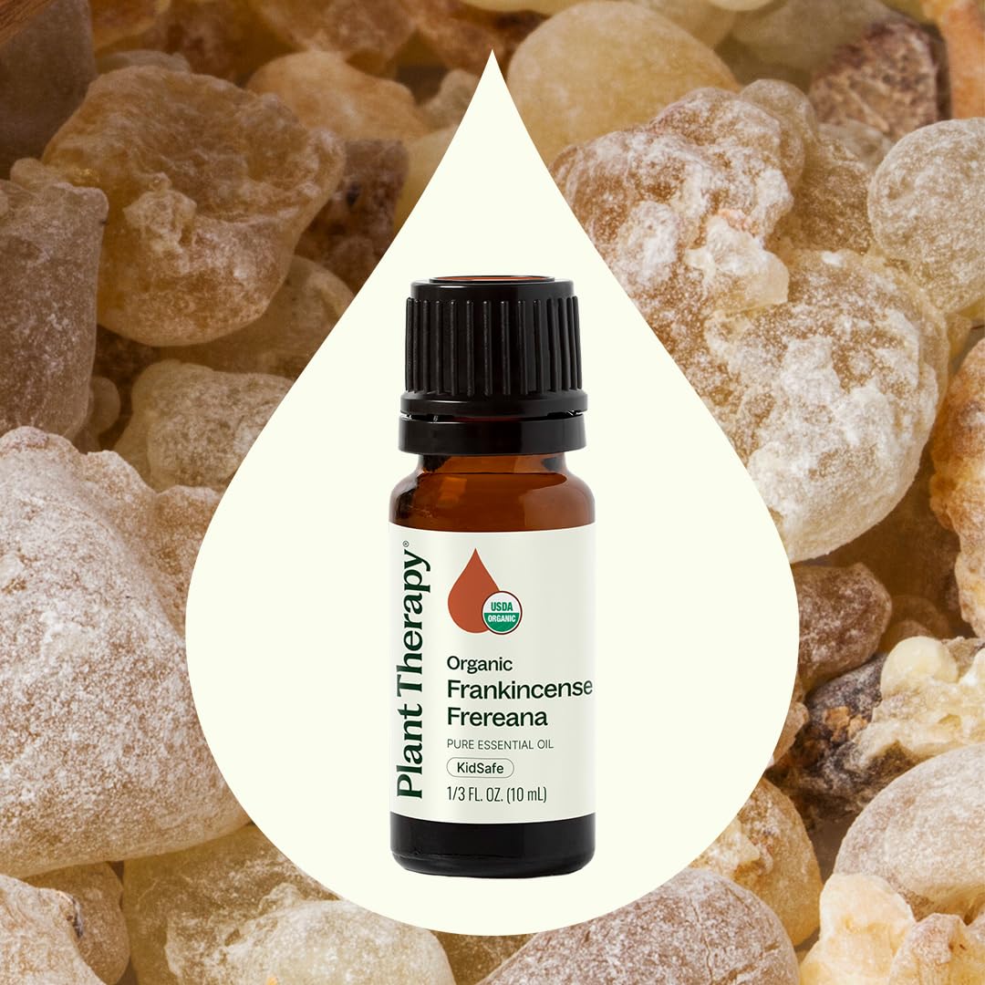 Plant Therapy Organic Frankincense Frereana Essential Oil 100% Pure, USDA Certified Organic, Undiluted, Natural Aromatherapy, Therapeutic Grade 10 mL (1/3 oz)