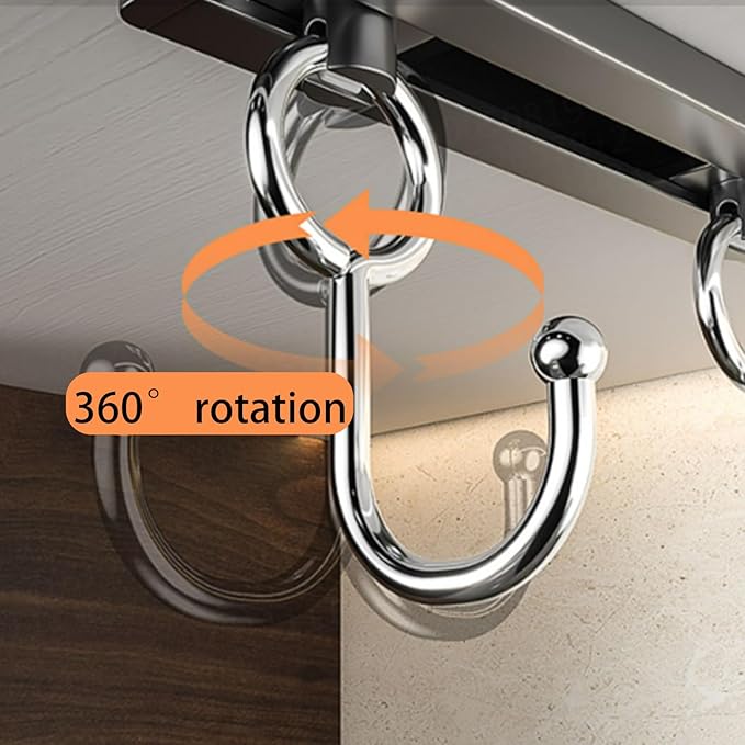 Kitchen Utensil Hooks and Adhesive Hooks are Suitable for Hanging Wall Hooks, Saving Space and eliminating The Need for Drilling (Black, 8 Hooks)