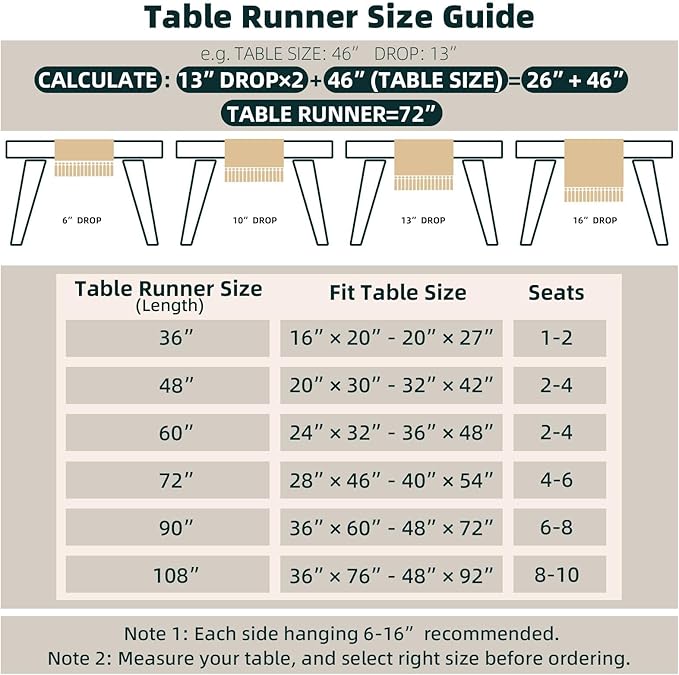 FEXIA Boho Table Runner 108 Inches Long for Christmas ThanksgivingHome Decor Farmhouse Table Runner Cream & Brown Rustic Macrame for Bohemian Dining Bedroom Decor Bridal Shower (12x108 Inches)