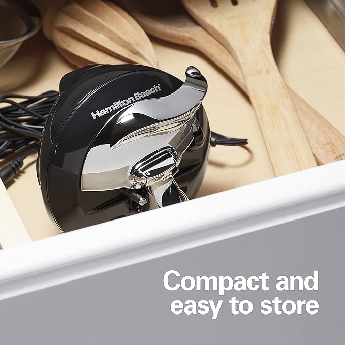 Hamilton Beach Walk 'n Cut Electric Can Opener for Kitchen, Use On Any Size, Automatic and Hand-Free, Cordless & Rechargeable, Easy Clean Removable Blade, Black (76501G)