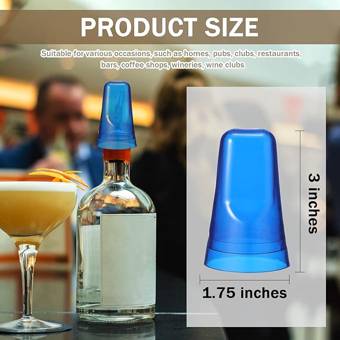 Chengu 100 Pieces Liquor Bottle Covers Pour Spout Covers Bar Toppers for Bottles Universal Pour Dispenser Dust Translucent Silicone Rubber Spout Caps for Bar Home Kitchen Tools Supplies (Blue)