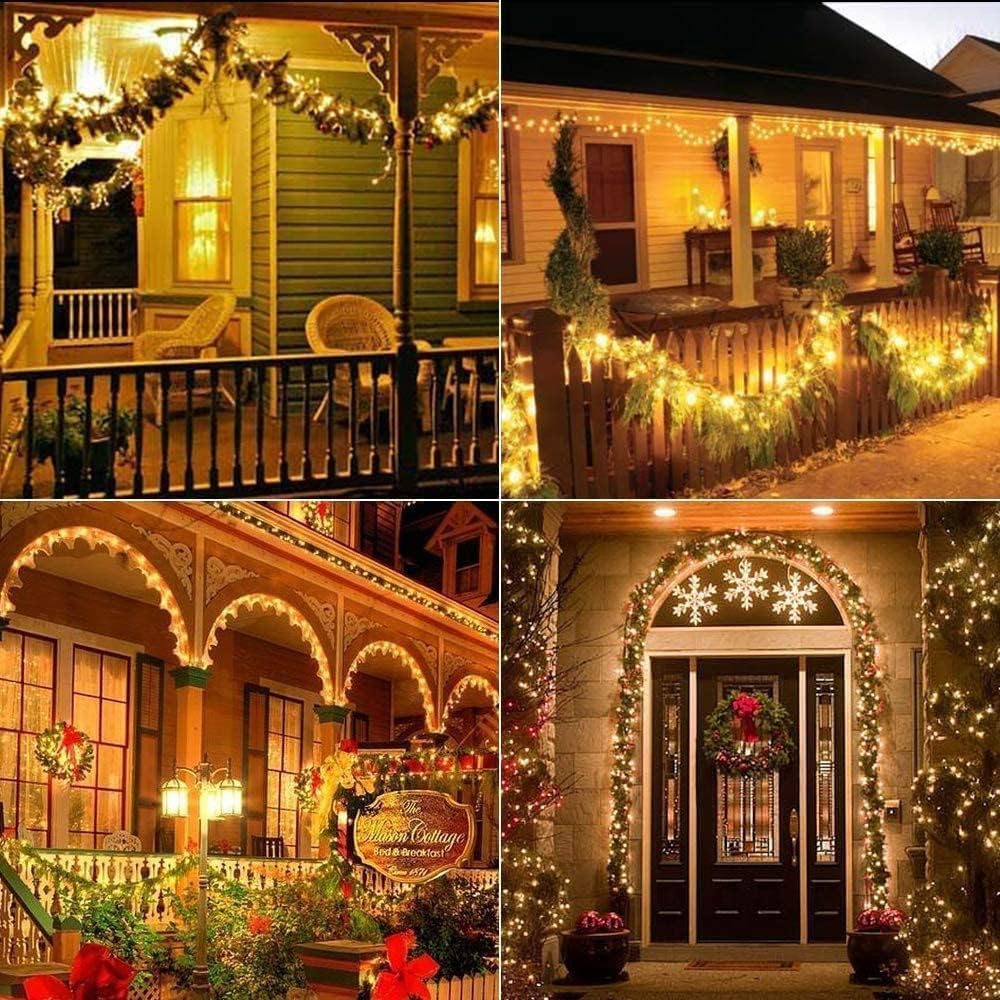 Joomer Solar Fairy Lights, 2-Pack Total 80FT 240LED Solar String Lights Outdoor Waterproof 8 Lighting Modes for Patio Fence Party Garden Yard Home Holiday Tree Outdoor Decoration (Warm White)