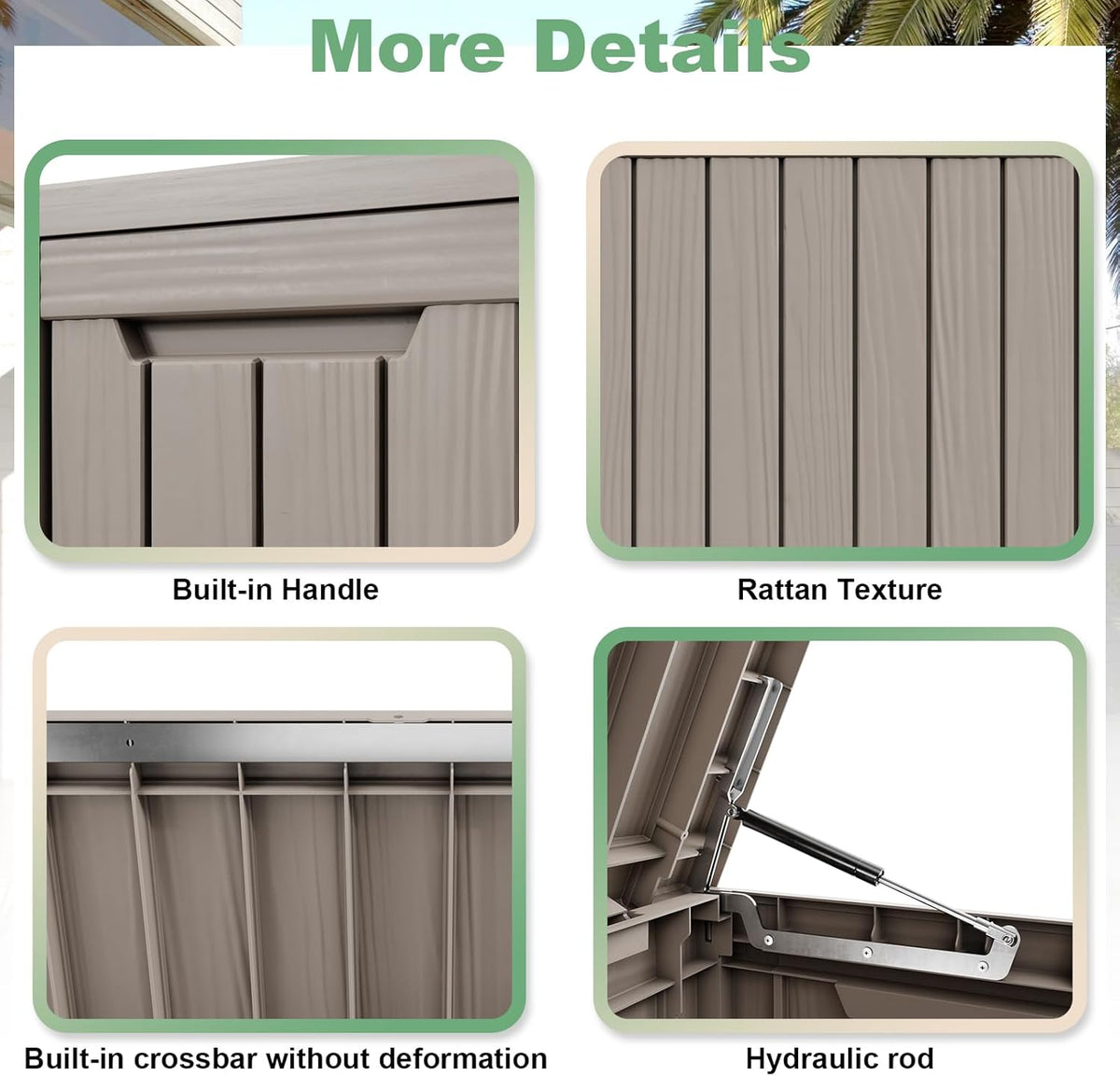 DRATO 80 Gallon Large Deck Box, Outdoor Storage Box for Patio Furniture, Patio Cushions, Gardening Tools, Pool Supplies 480lbs Weight Capacity,Waterproof Resin Storage Boxes