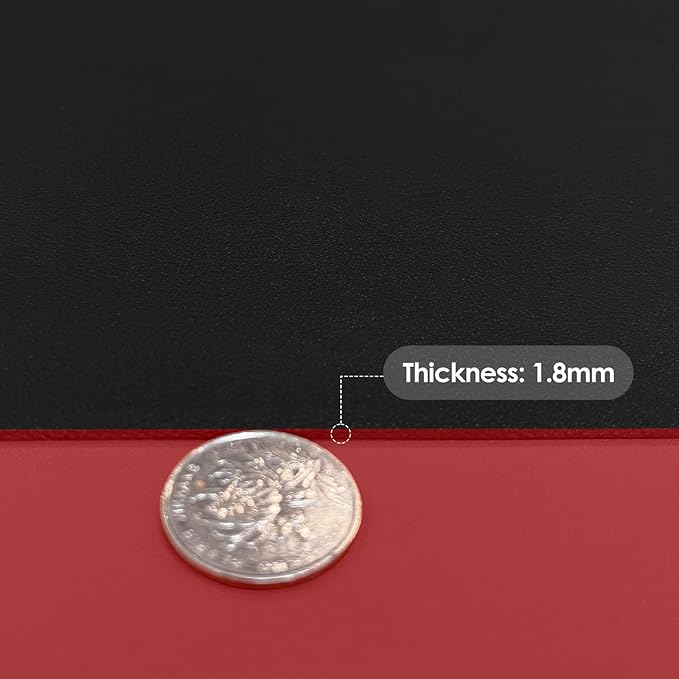 Leather Desk Mat,1.8mm Thick,15.75x23.6 Inch Desk Cover,Nightstand Cover,Night Stand Cover for Top,Night Stand Cover,Side Table Cover,Night Stand Mat(Black+Wine Red,15.75x23.6)