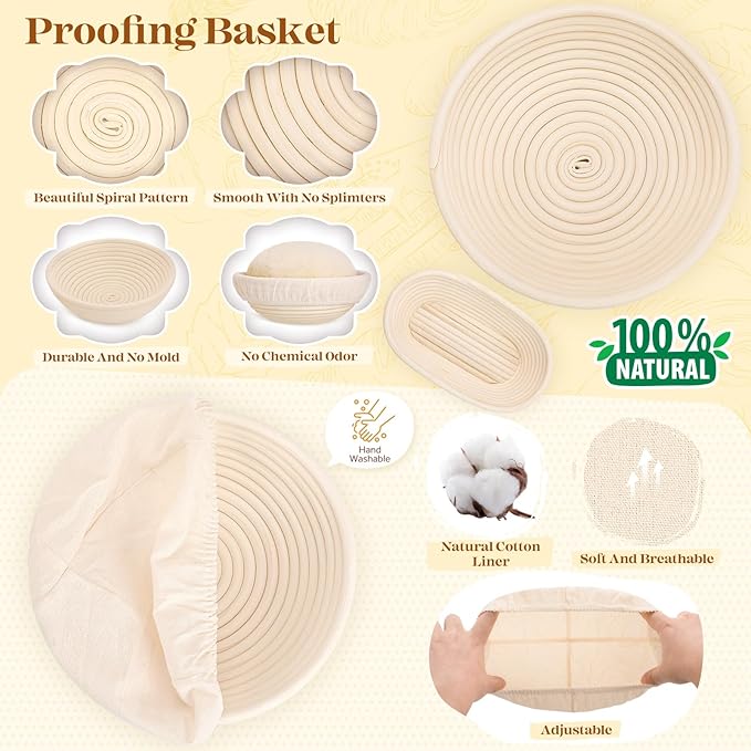 Sourdough Starter Kit, Sourdough Bread Baking Supplies, Sourdough Kit Home and Kitchen, Sour Dough Starter Kits, Sourdough Jar, Bread Proofing Basket, Sourdough Bread Basket, Sour Dough Kit Tools