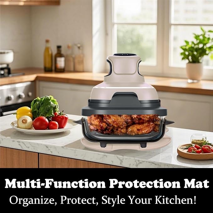 Tailored Ninja Crispi PowerPod Silicone Trivet – Hot Pads for Ninja Crispi Glass Air Fryer Accessories, Heat-Resistant, Non-Slip, Protection for Countertop (Off White)