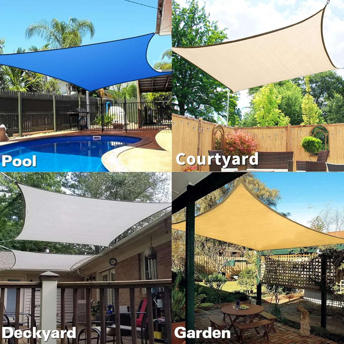 KANAGAWA Sun Shade Sail Curved 20'X26' Sand Rectangle Outdoor Shade Cover UV Blovk Canopy for Patio Garden Backyard Heavy Duty Permeable 185GSM (We Make Custom Size)