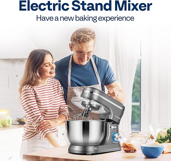 VIVOHOME 4.75 Quart Stand Mixer, 8 Speed Kitchen Electric Food Mixer with VIVOHOME 6 in 1 Multifunctional Stand Mixer with 8.5 Quart Stainless Steel Bowl