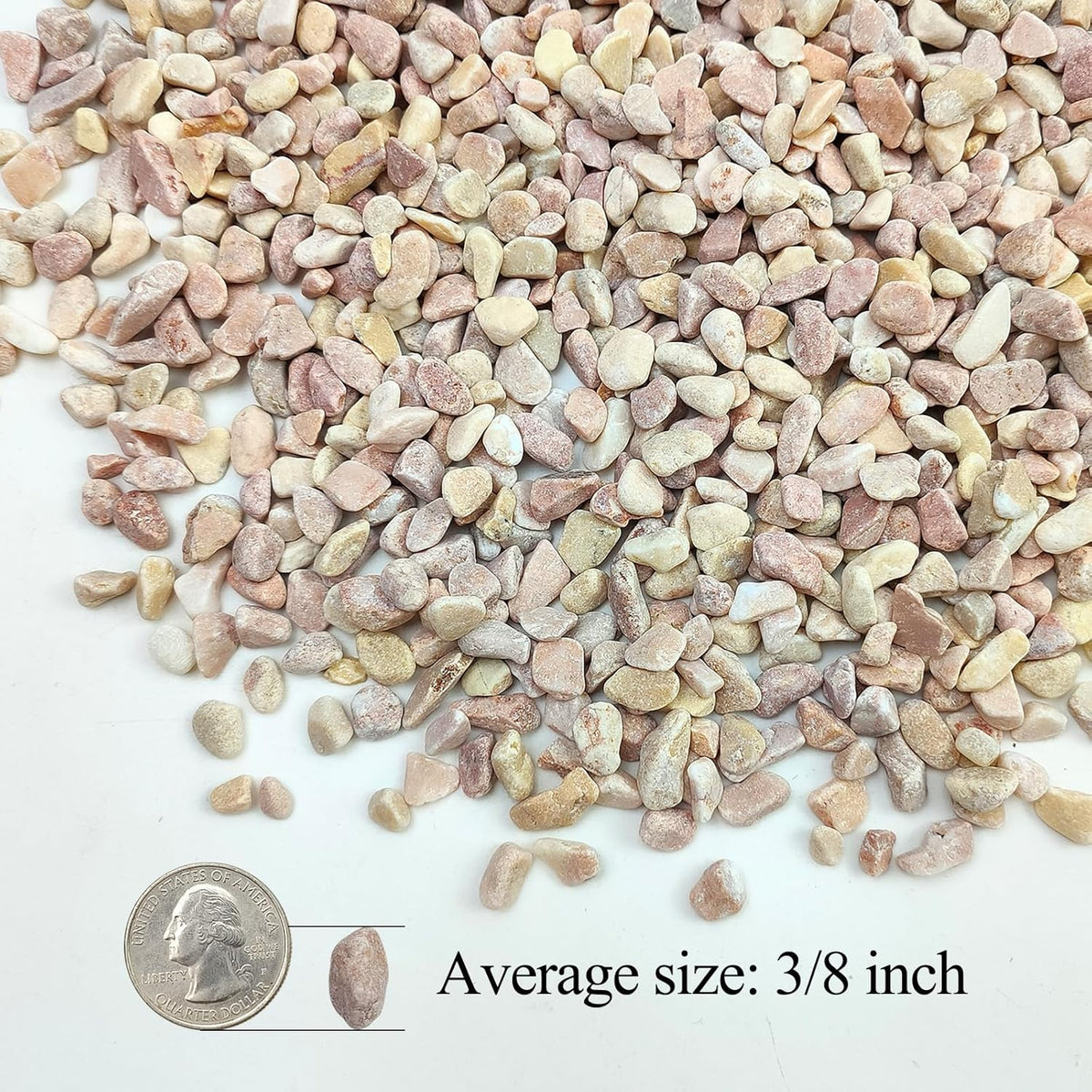 5lbs Peach Pebbles for Plants, 3/8inch Small Rocks for Succulent Cactus Plants, Natural Polished Pebbles, River Rocks for Plants, Vases, Garden