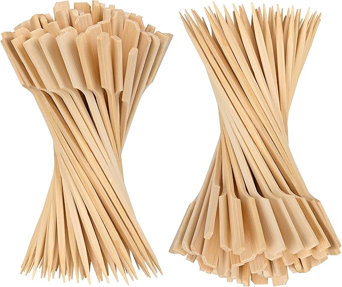Bamboo Skewers 6 Inch, 200 PCS Cocktail Skewers for Appetizers, BBQ, Fruit Kabobs, Sandwich, Drink