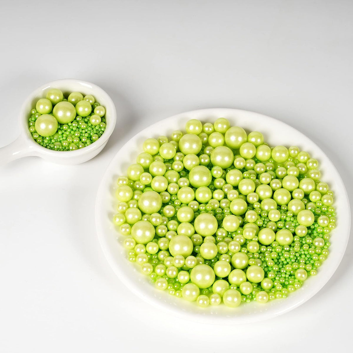 Kasvan Halloween Green Pearl Sugar Sprinkles - Edible Candy Pearls 130g/4.58 Oz, Mix Size, Baking Cake Decorations, Ice Cream Toppings and Cookie Decorating, Wedding Party Chirstmas Supplies