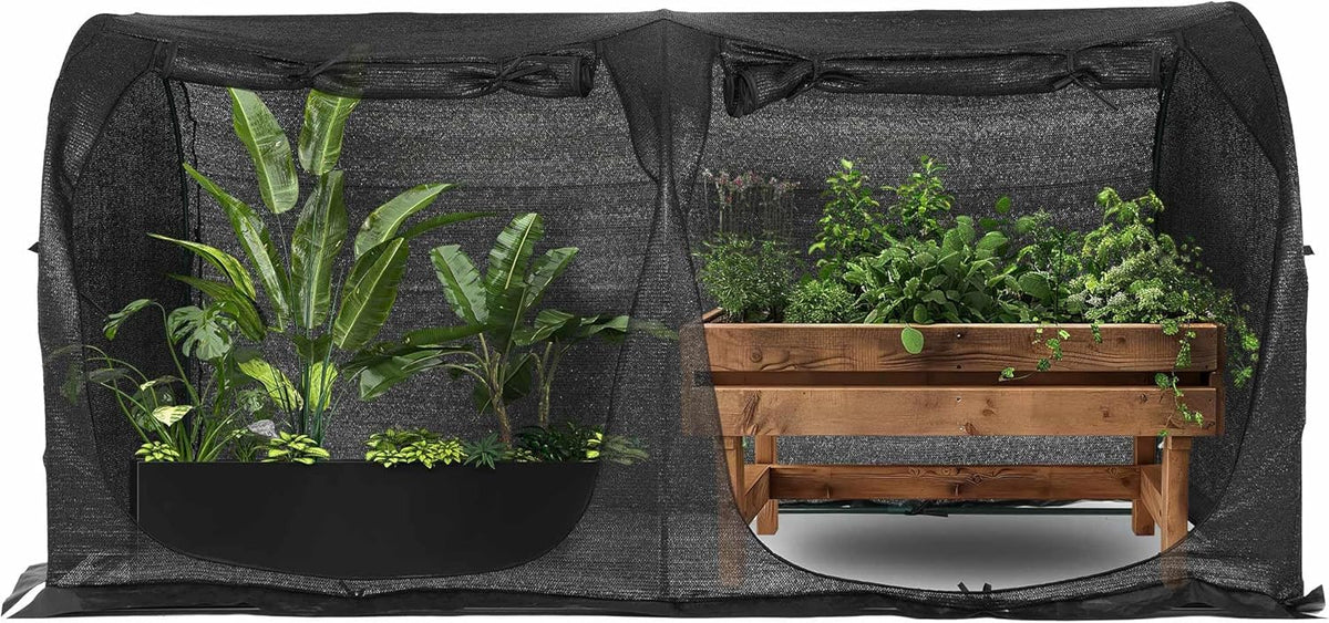 Large Tunnel 8.2'x4' Sunshade Cloth Gardening Net,Easy Set up 4FT Tall Crops Shade Cover, UV Resistant Plant 80% Sunblock Net for Vegetables,Fruits and Mini Flower Pot with Stakes and Carry