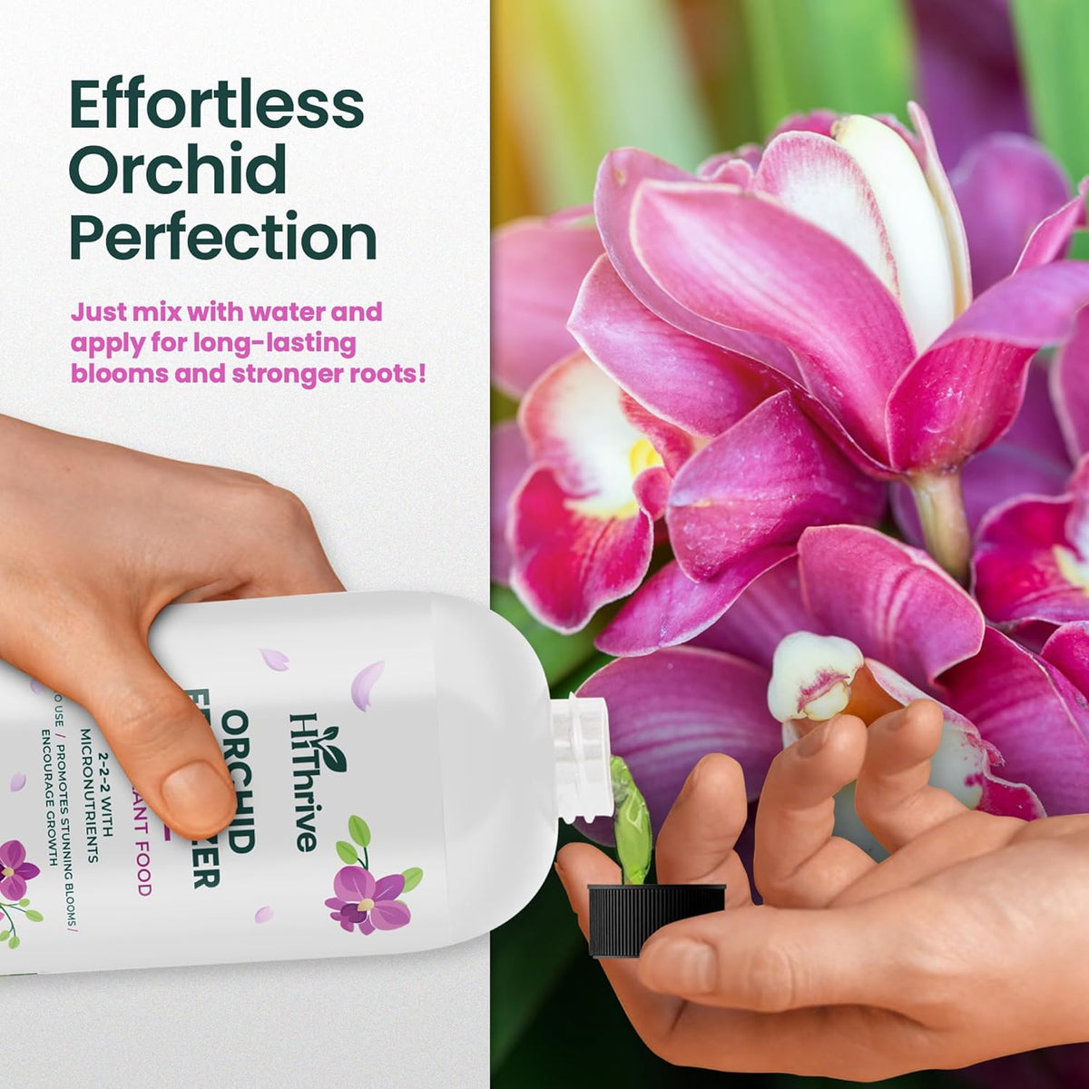 16oz Orchid Fertilizer - Makes 32 Gallons of Orchid Food, Indoor Plant Fertilizer for Orchids Indoors & Outdoors, Indoor Plant Food with Micronutrients for Vibrant Blooms and Strong Roots