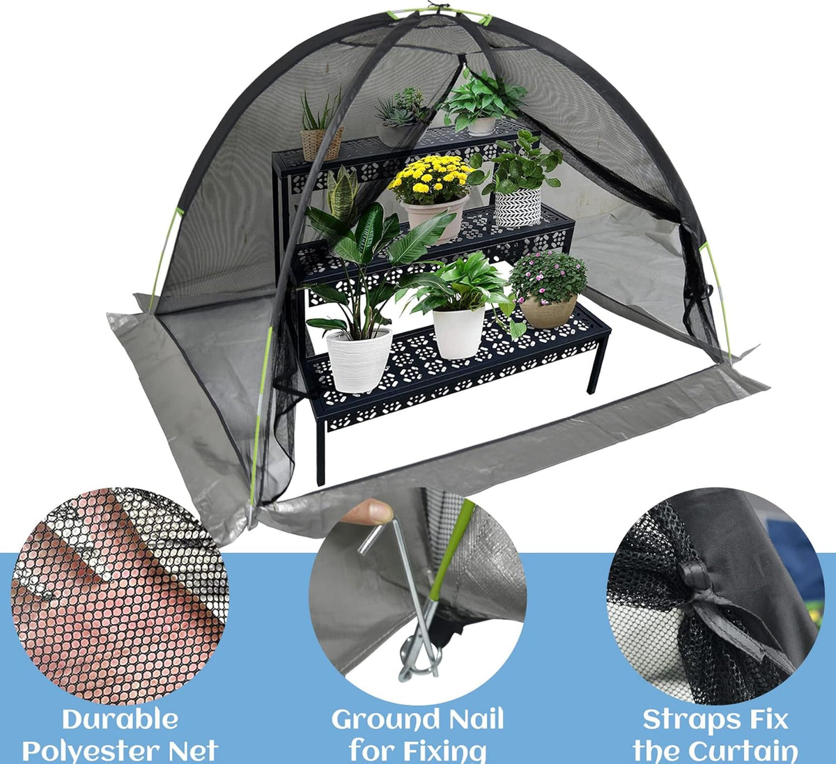 Crop Cages for Garden 7X5X4.4FT - Reusable Mesh Plant Cover for Outdoor Raised Garden Bed Protection Sun Shade & Bird Netting for Fruits/Vegetables and Bushes