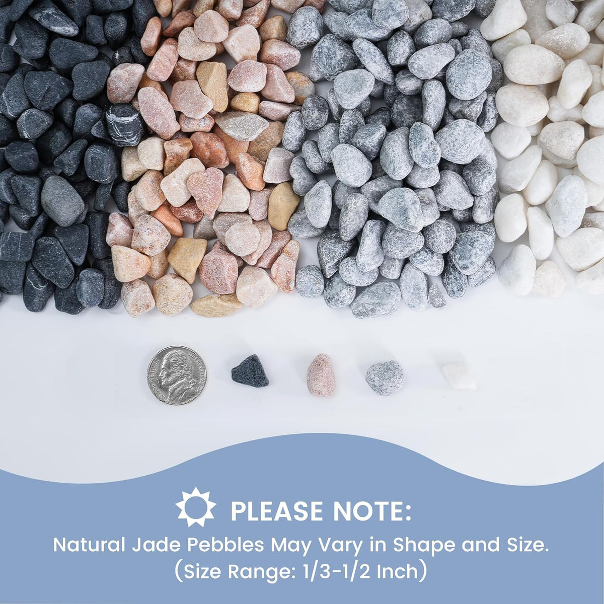 SIDONG 10 LB Natural Mixed Color Gravel Pebbles, 2/5 Inch Small Pea Gravel Stones, Decorative River Rocks for Succulents, Aquariums, Vases, Indoor Plants, Garden Landscaping, DIY