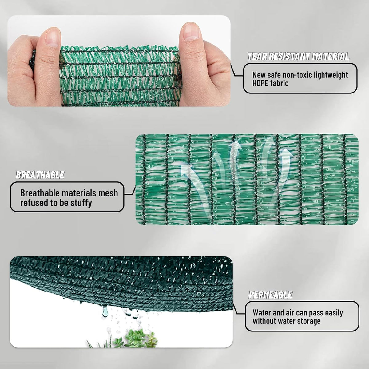 LOVE STORY 6x12FT 70% Green Shade Cloth Sun Shade Net with Grommets Sunblock Net Mesh Tarp for Garden,Plants Cover,Greenhouse and Patio