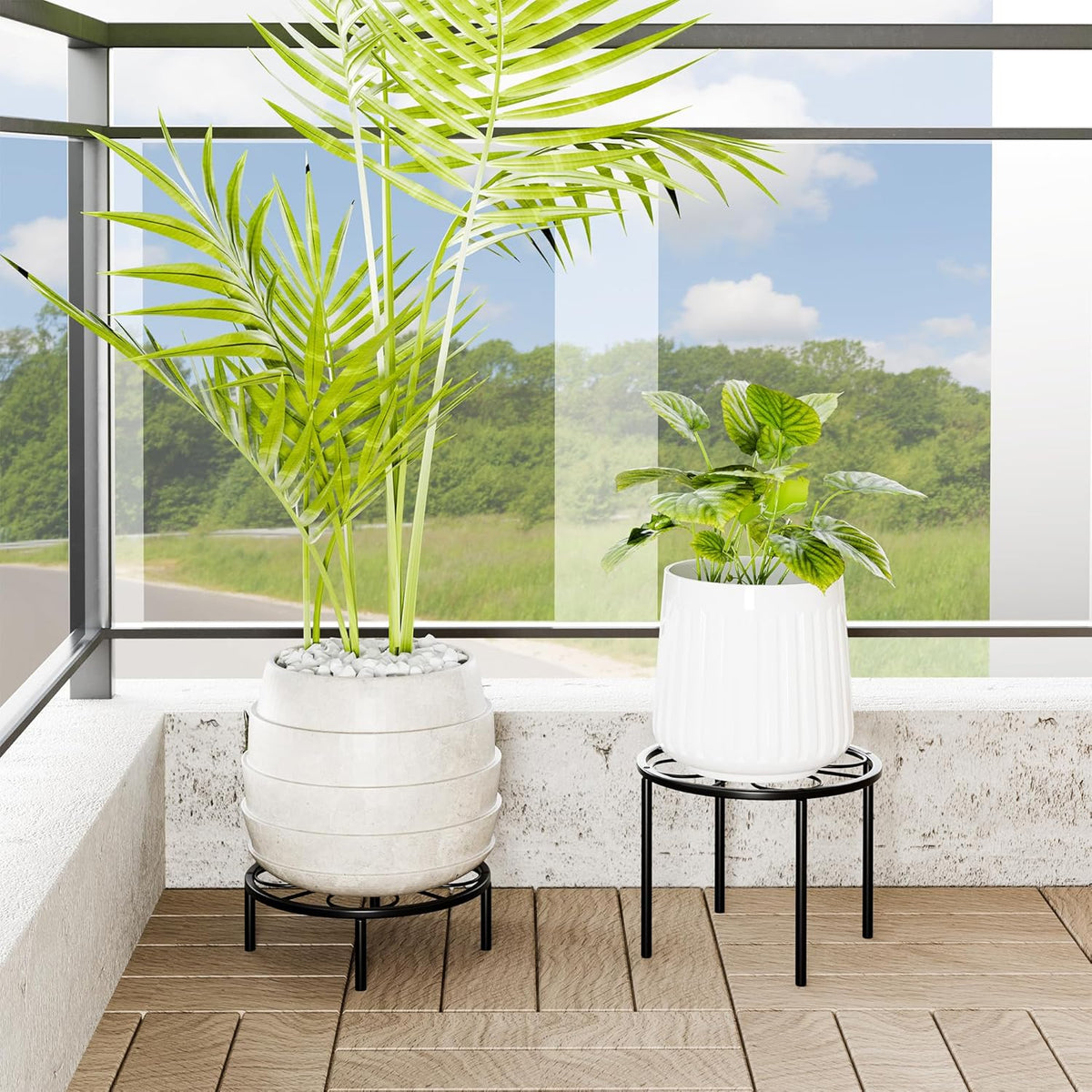 Plant Stand Plant Holder - Short Plant Riser for Garden Courtyard, Heavy Duty Flower Stand for Multiple Plant Indoor or Outdoor.