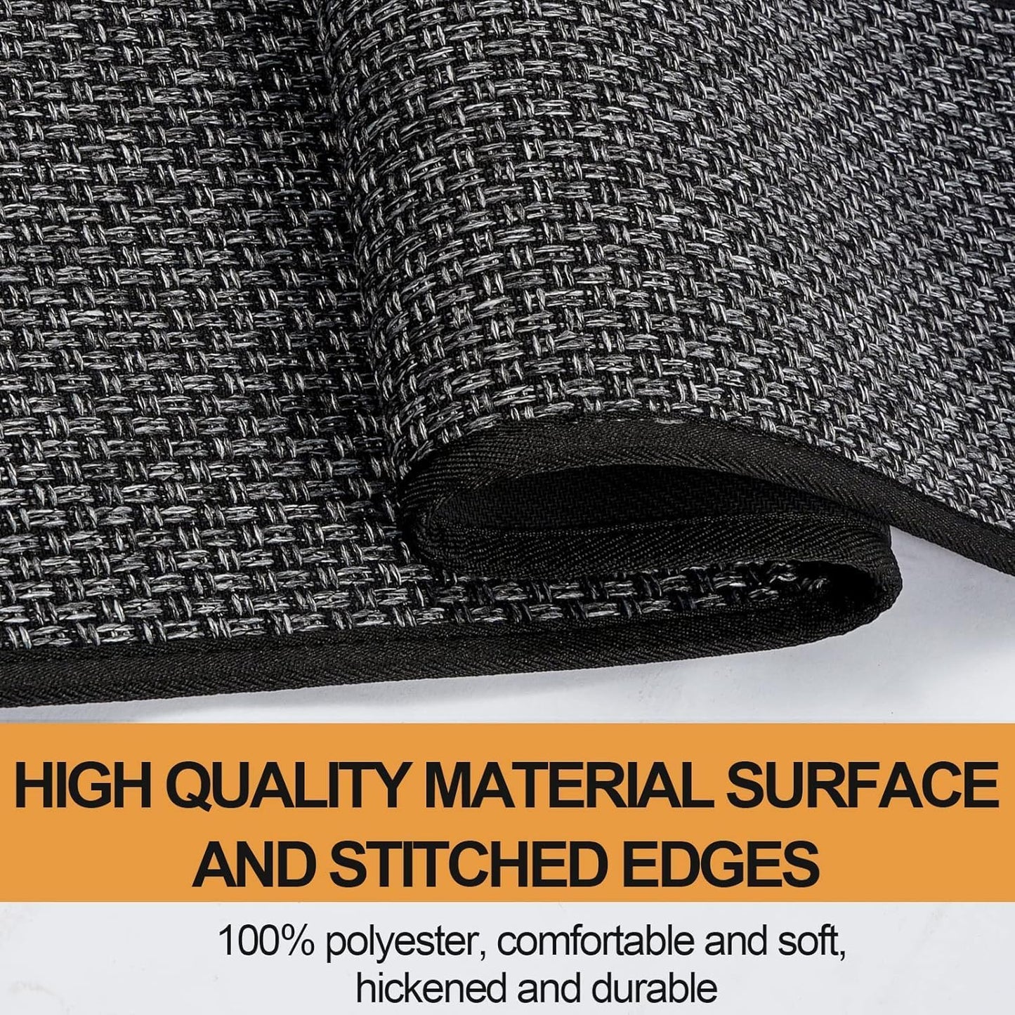 Kitchen Mat Set of 2 PCS, Cushioned Non Slip Rugs for Kitchen Floor, Absorbent Runner Comfort Standing Mats Washable for Kitchen, Office, Home, (Black, 17.3"x47"+17.3"x71")
