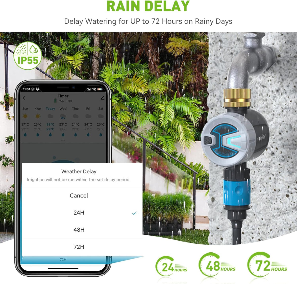 RAINPOINT Sprinkler Timer, Bluetooth Water Timer for Garden Hose, Smart Irrigation Controller, APP Remote Control (Bluetooth Connection)