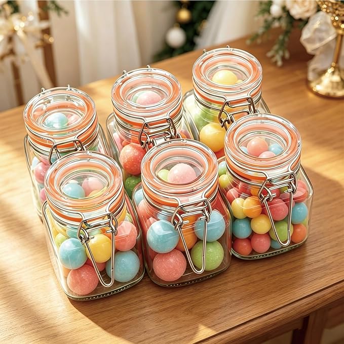 Flrolove 4oz Small Spice Jars with Lids, 15 Pack Airtight Glass Jars, Small Spice Containers Includes Labels & Rubber Gaskets for Kitchen, Jam, Herbs, Crafts, Wedding