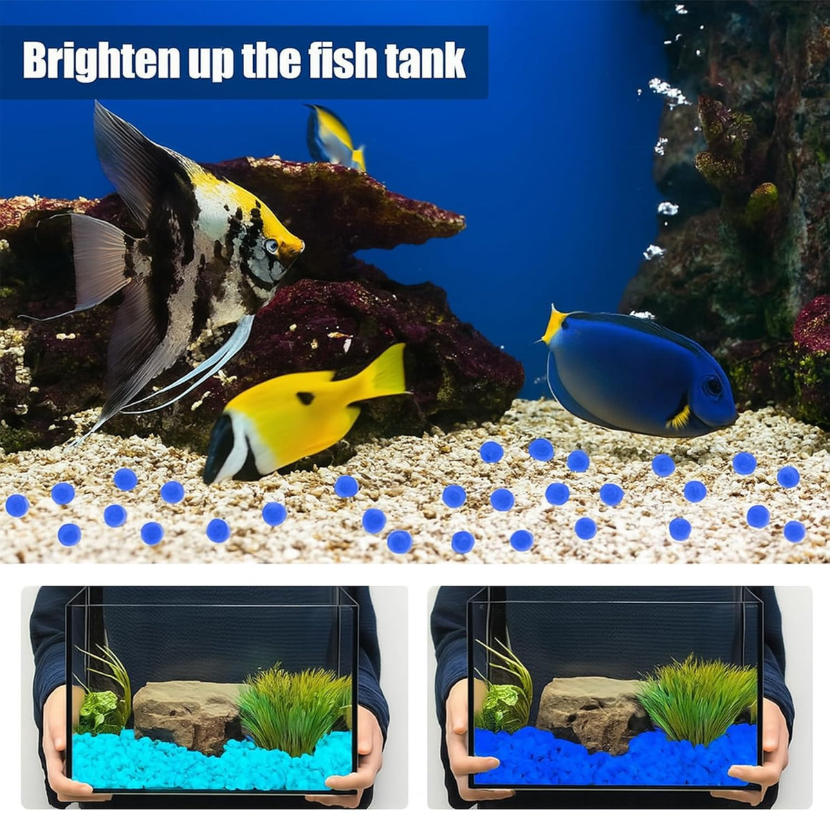 12000 PCS Glow in The Dark Rocks – Plastic Resin Glow Rocks for Landscaping, Garden Pebbles & Stones for Aquarium and Outdoor Decor(Blue)