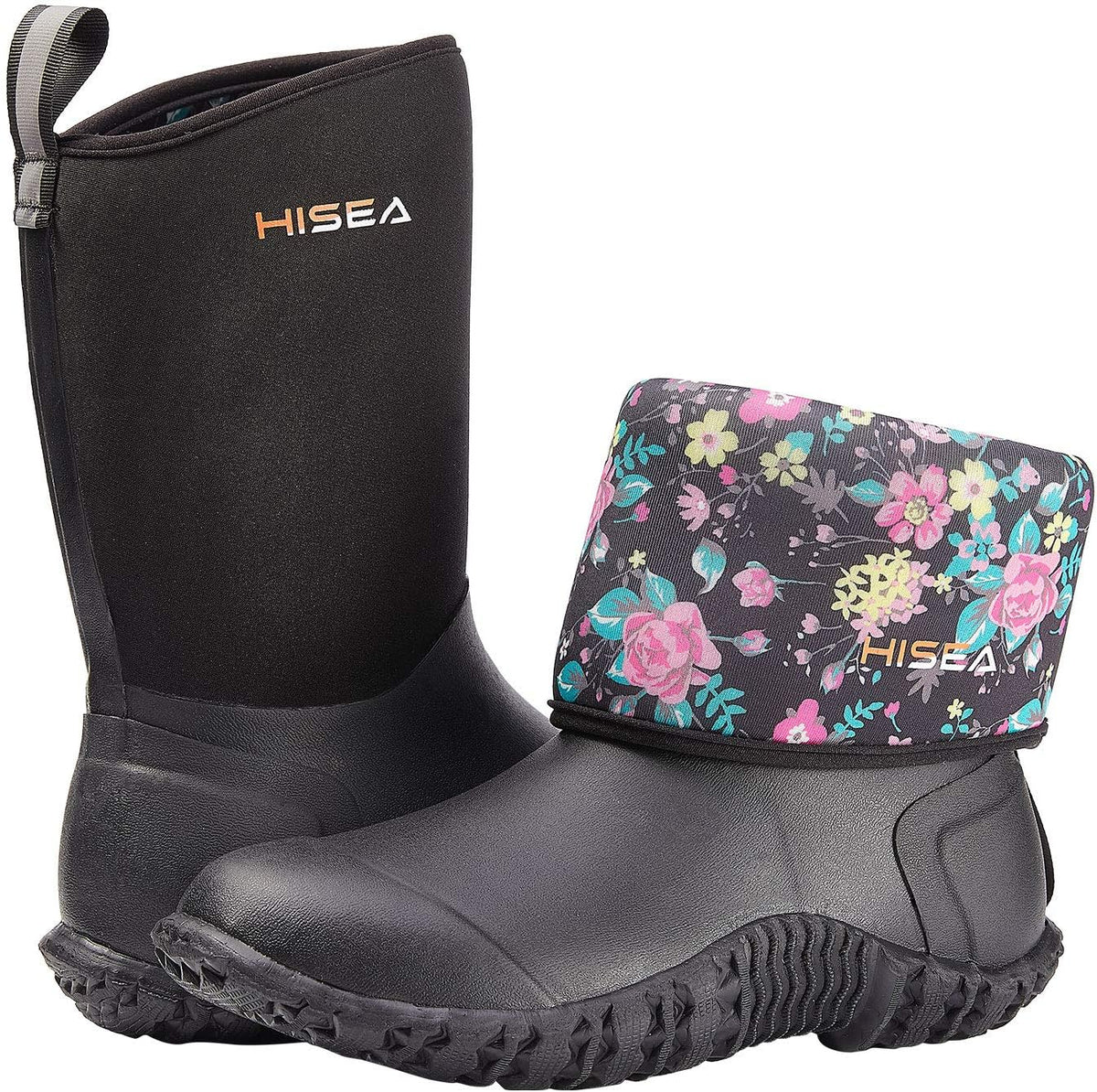 HISEA Women's Rubber Garden Boots Waterproof Insulated Yard Gardening Shoes Mid Height for Mud Working Outdoor
