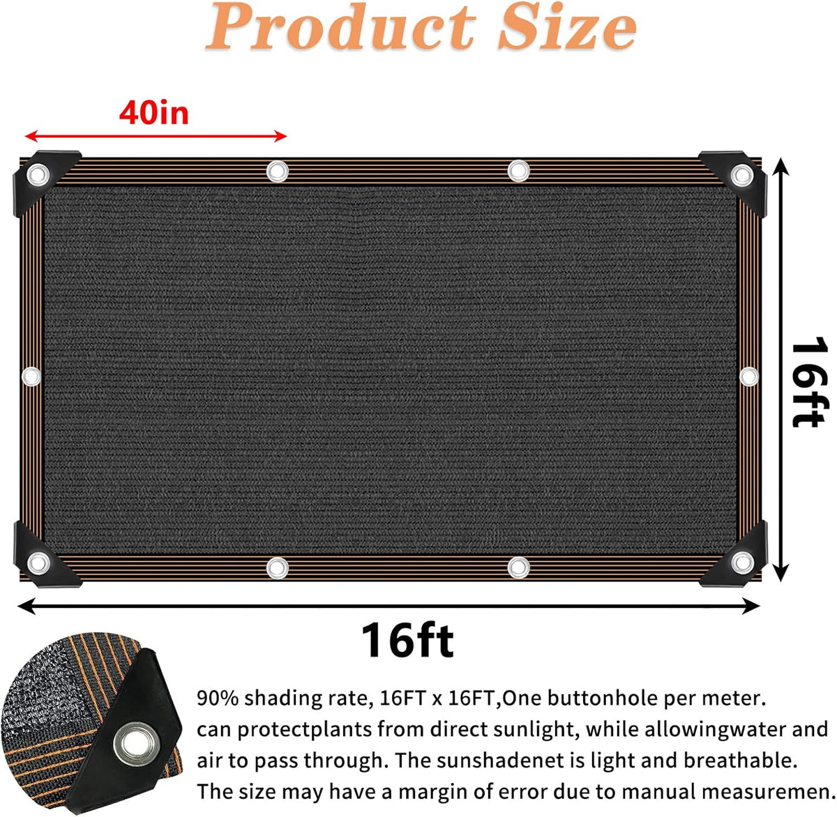 Shade Cloth 90% Sunblock Net for Garden Patio,Shade Sails -for Plants Greenhouse Outdoor Pergola Lawn Swimming Sun Protection Screens for Kennel Chicken Coop Easier to Hang Net Cover